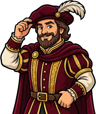 Cartoon drawing of the Junk Lord in his burgundy feathered cap, tipping his cap goodbye